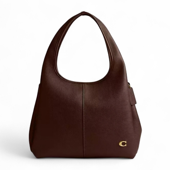 Coach Handbags - Coach Lana Large Brown Leather Hobo Bag with Gold Accent